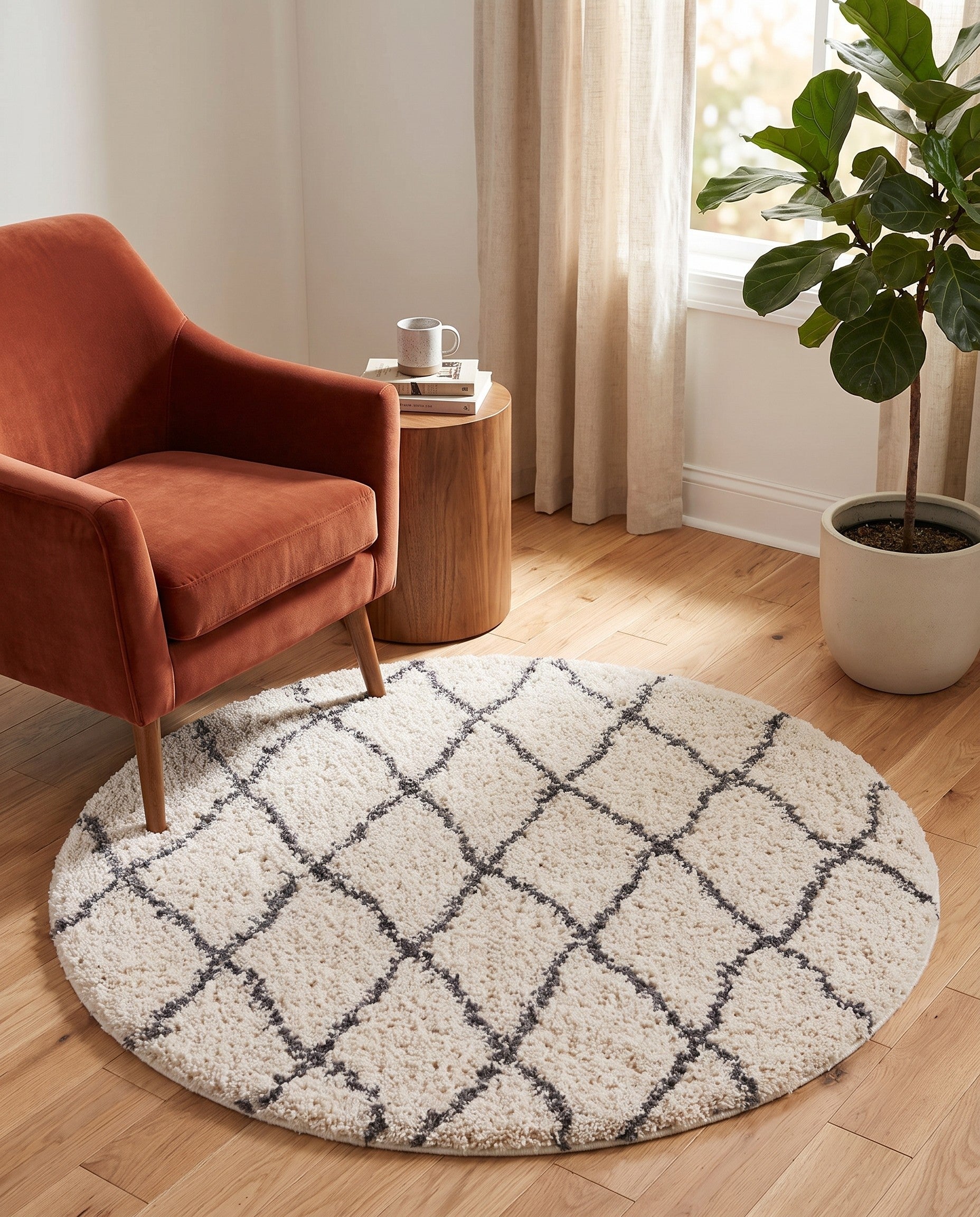 4' x 4' Marrakesh Shag Round Rug