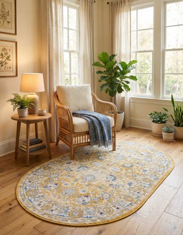 Tuscan Yellow Whitney Oval Rug