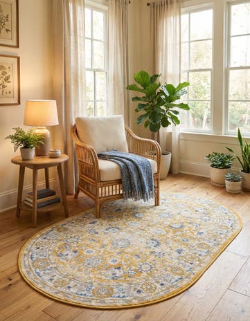 Tuscan Yellow Whitney Oval Rug