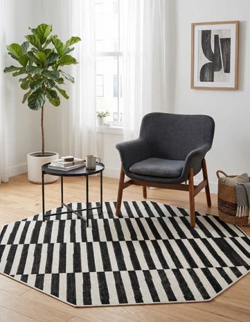 Black SoHo Octagon Rug