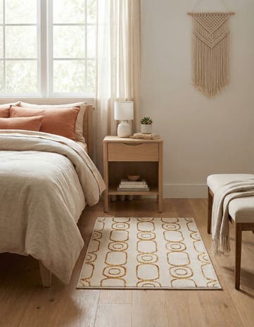White and Gold Vogue Geo Rug