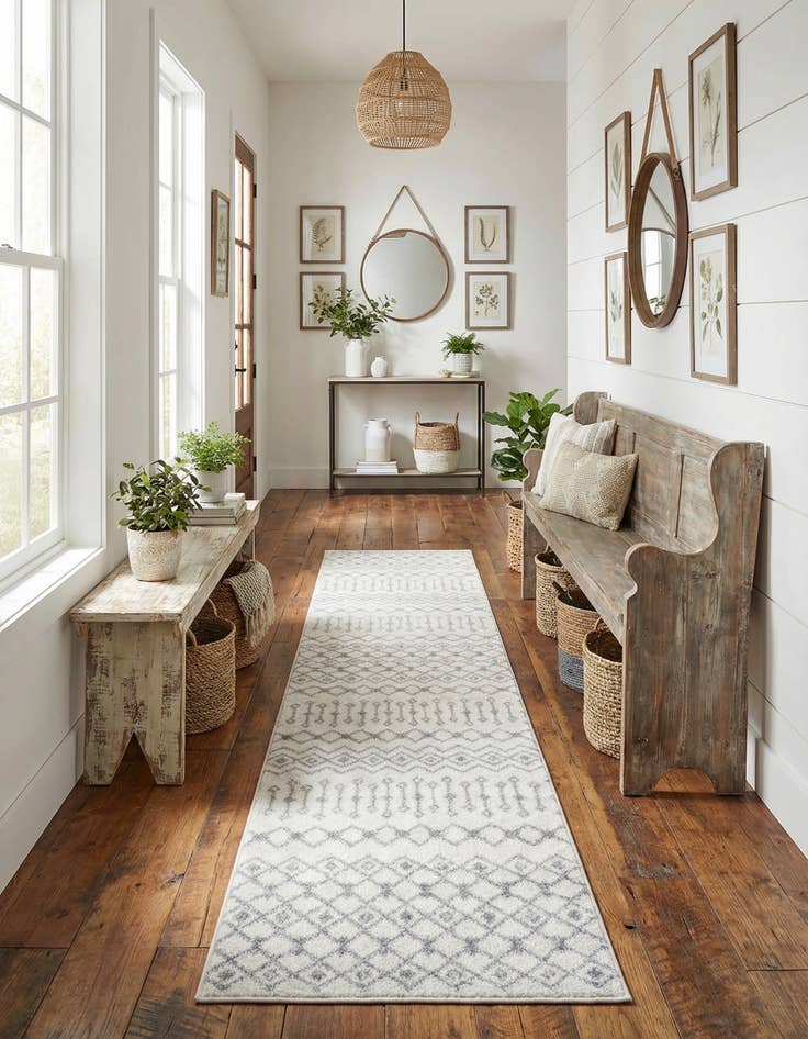 Detail image of  2' 7 x 12' Moroccan Trellis Runner Rug