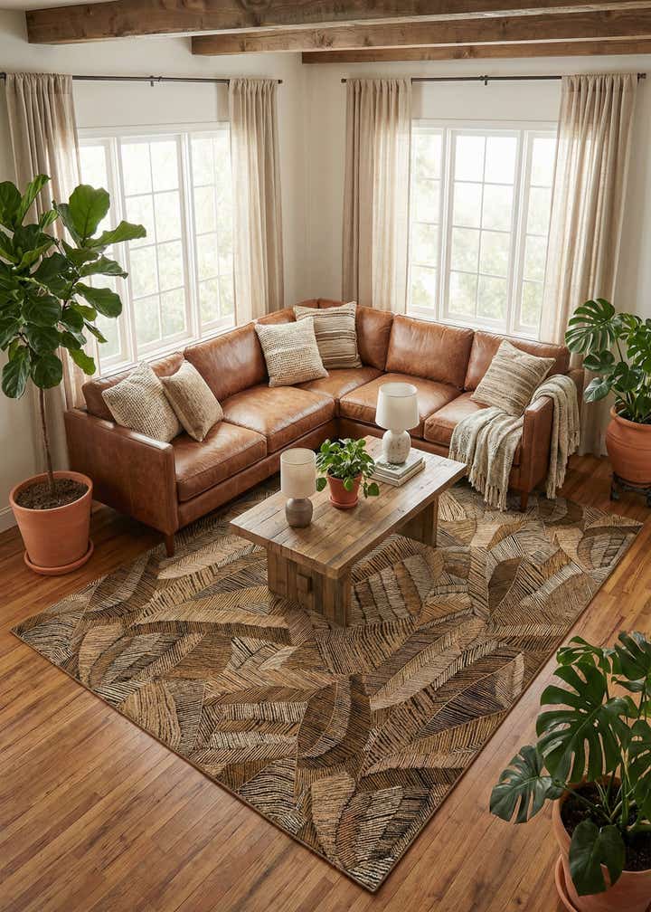 10' x 14' Easy-Clean Botanical Indoor / Outdoor Rug