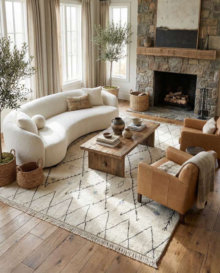 8' x 10' 8 Hand Knotted Moroccan Wool Rug