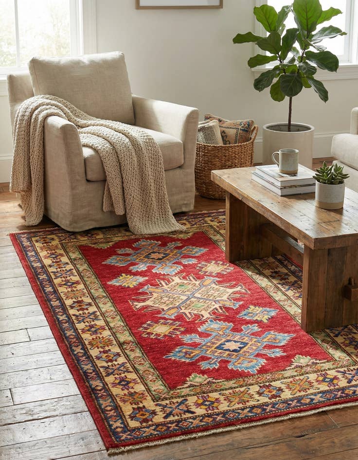 Detail image of 2' 9 x 4'  Hand Knotted Kazak Oriental Rug