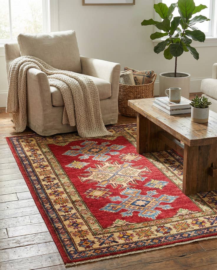 Detail image of 2' 9 x 4' Hand Knotted Kazak Oriental Rug