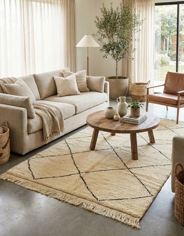 5' 1 x 8' 3 Hand Knotted Moroccan Wool Rug