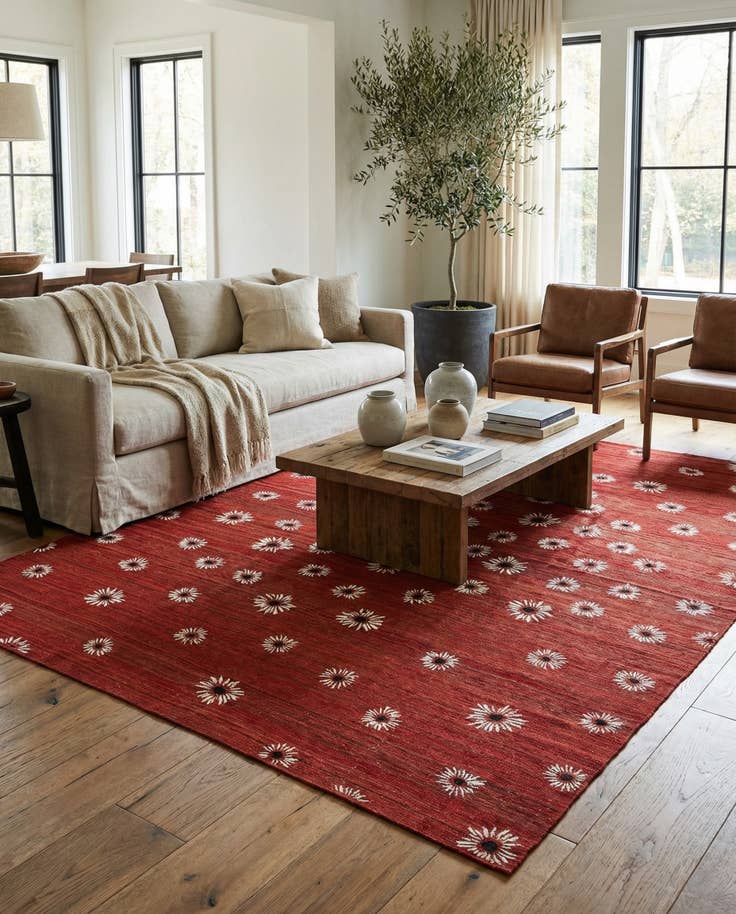Detail image of 7' 3 x 9' 9 Hand Woven Kilim Modern Rug