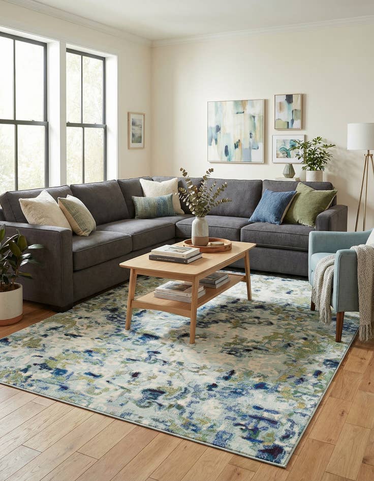 Detail image of 10' 6 x 16' 5  Washable Spectrum Rug