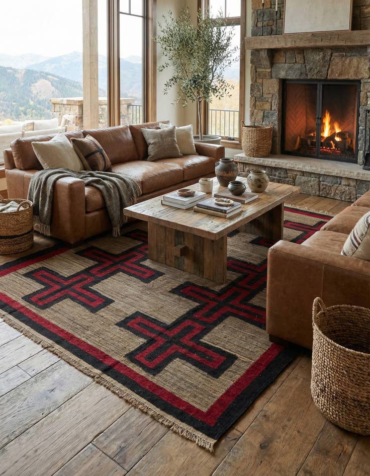 Detail image of 9' 5 x 12' 10  Hand Knotted Darya Wool Rug