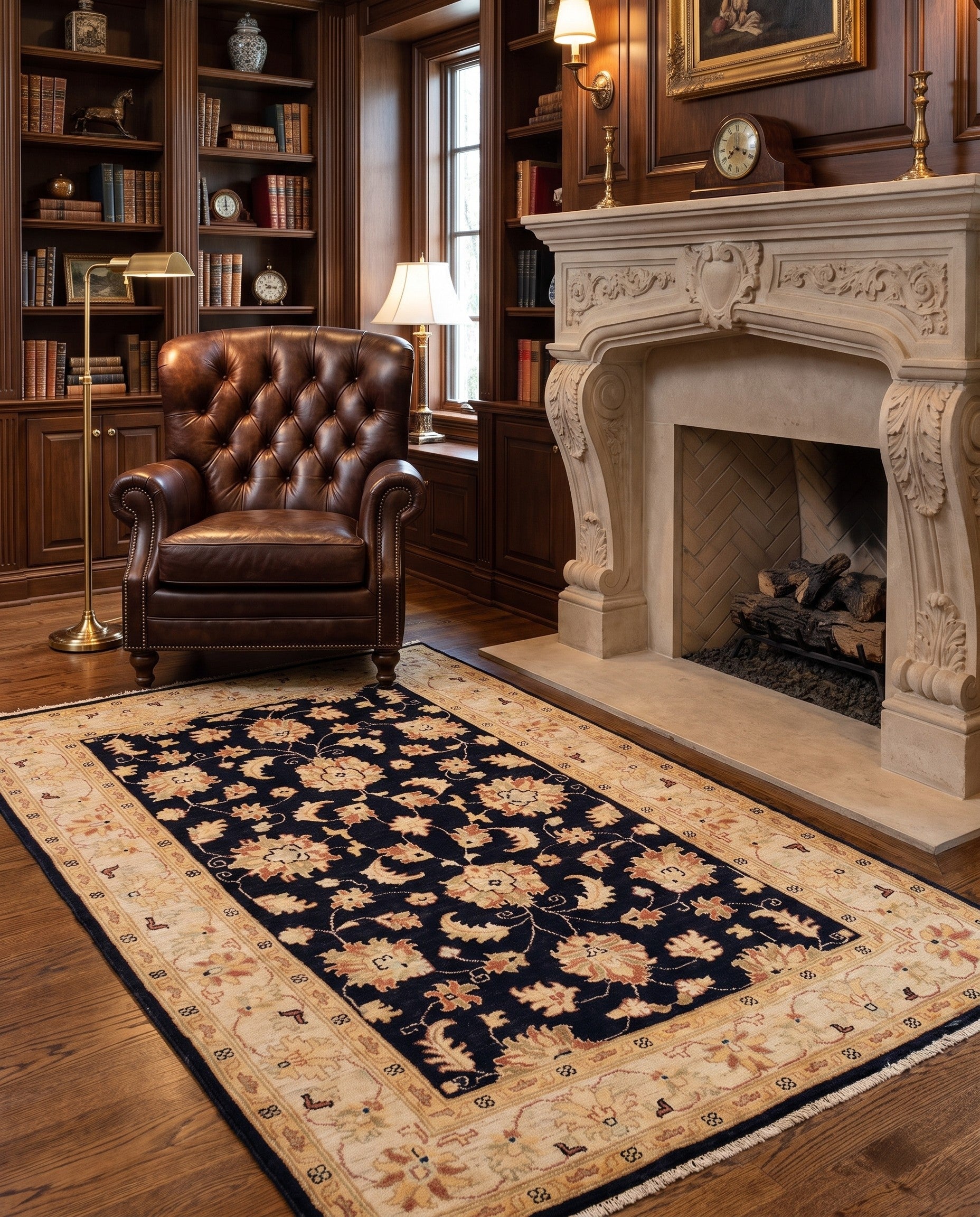 3' 11 x 6' 2 Hand Knotted Ziegler Rug