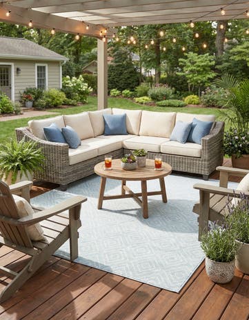 7' 10 x 7' 10 Easy-Clean Sabrina Soto Indoor / Outdoor Square Rug