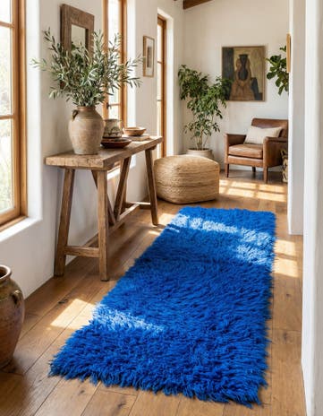 2' 9 x 8' 3 Hand Knotted Moroccan Wool Runner Rug