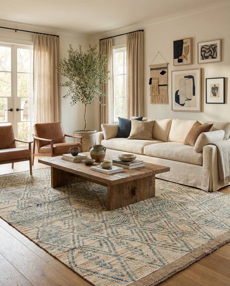 Detail image of 5' 11 x 8' 8 Hand Knotted Moroccan Wool Rug