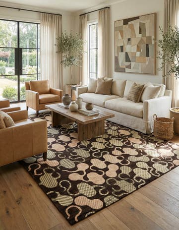 7' 8 x 9' 9 Hand Knotted Modern Ziegler Oriental Rug