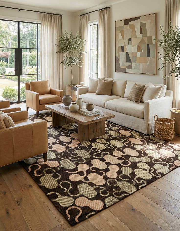 Detail image of 7' 8 x 9' 9  Hand Knotted Modern Ziegler Oriental Rug