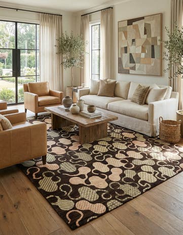 7' 8 x 9' 9 Hand Knotted Modern Ziegler Oriental Rug