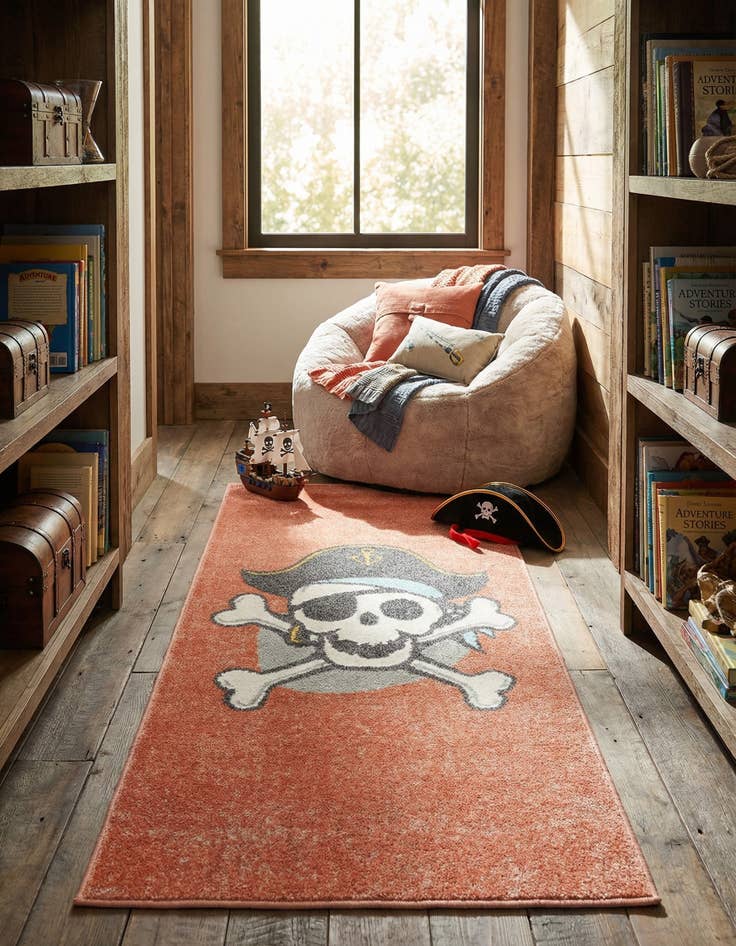 Detail image of 2' 2 x 6' 1 Pirate Whimsy Kids Runner Rug