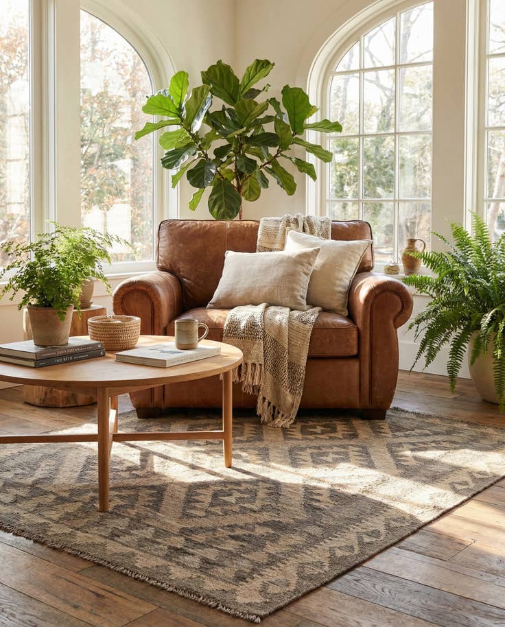 Detail image of 3' 6 x 4' 9 Hand Woven Kilim Maymana Wool Rug