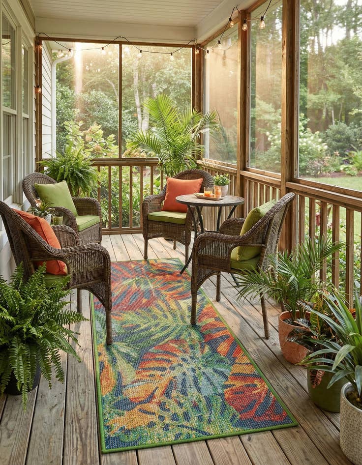 Detail image of 2' x 5' 1  Washable Baja Indoor / Outdoor Runner Rug