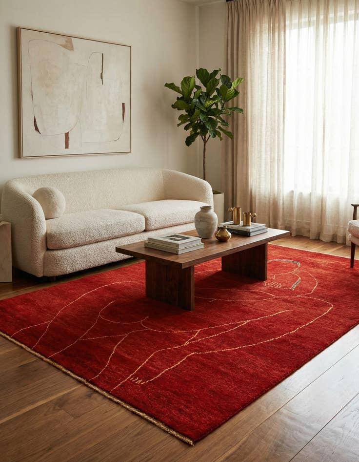 Detail image of 6' 8 x 9' 11  Hand Knotted Darya Wool Rug