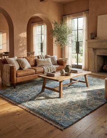 6' 9 x 10' 2 Hand Knotted Moroccan Wool Rug