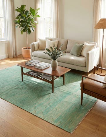 5' 8 x 8' 3 Hand Woven Kilim Modern Wool Rug