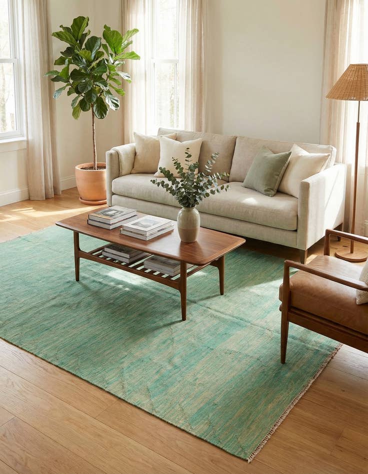 Detail image of 5' 8 x 8' 3  Hand Woven Kilim Modern Wool Rug