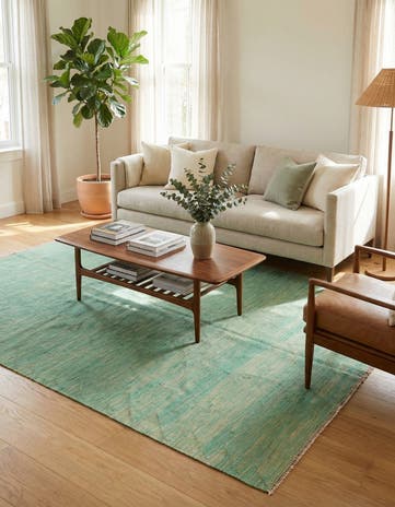 5' 8 x 8' 3 Hand Woven Kilim Modern Wool Rug