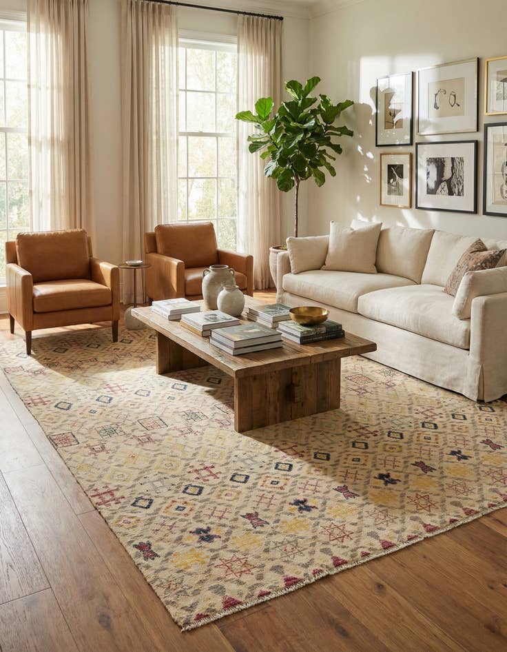 Detail image of 10' 2 x 14' 1  Hand Knotted Darya Wool Rug