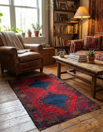 2' 11 x 4' 7 Hand Knotted Balouch Persian Wool Rug