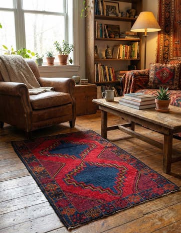 2' 11 x 4' 7 Hand Knotted Balouch Persian Wool Rug