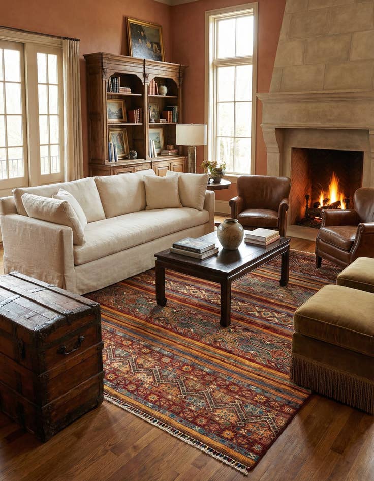 Detail image of 5' 6 x 8' Ariana Ziegler Wool Rug