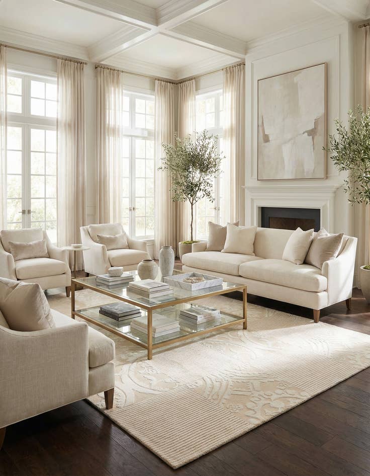 Detail image of  5' 9 x 8'  Hand Knotted Darya Wool Rug