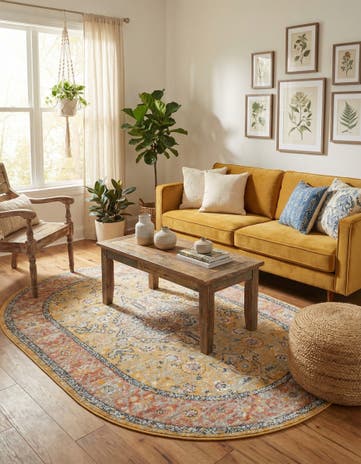 Yellow Lola Oval Rug