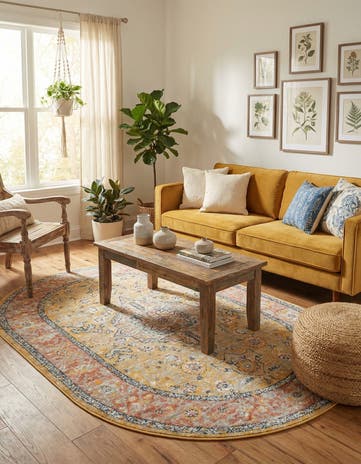 Yellow Lola Oval Rug