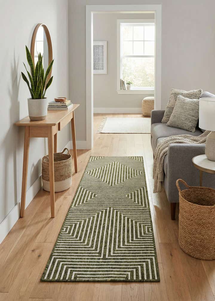 2' x 6' Easy-Clean Modern Indoor / Outdoor Runner Rug