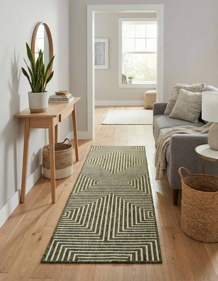 Detail image of 2' x 6'  Washable Modern Indoor / Outdoor Runner Rug