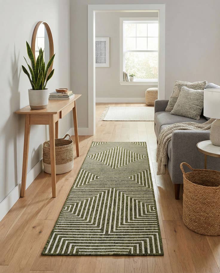 Detail image of 2' x 6' Easy-Clean Modern Indoor / Outdoor Runner Rug