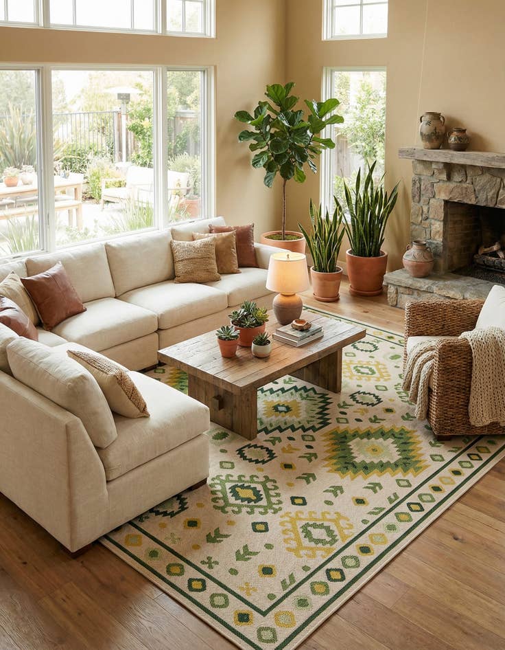 Detail image of 9' x 12'  Washable Baja Indoor / Outdoor Rug