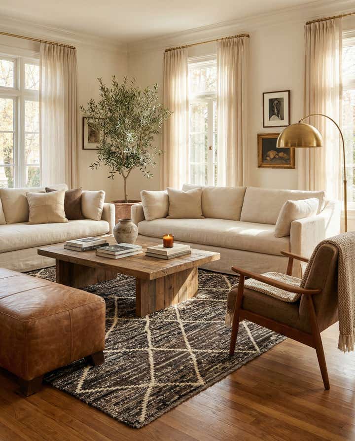 5' 6 x 8' Hand Knotted Moroccan Wool Rug