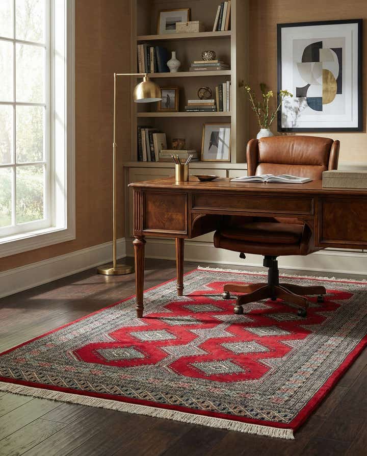 4' 2 x 6' 5 Hand Knotted Bokhara Oriental Wool Rug