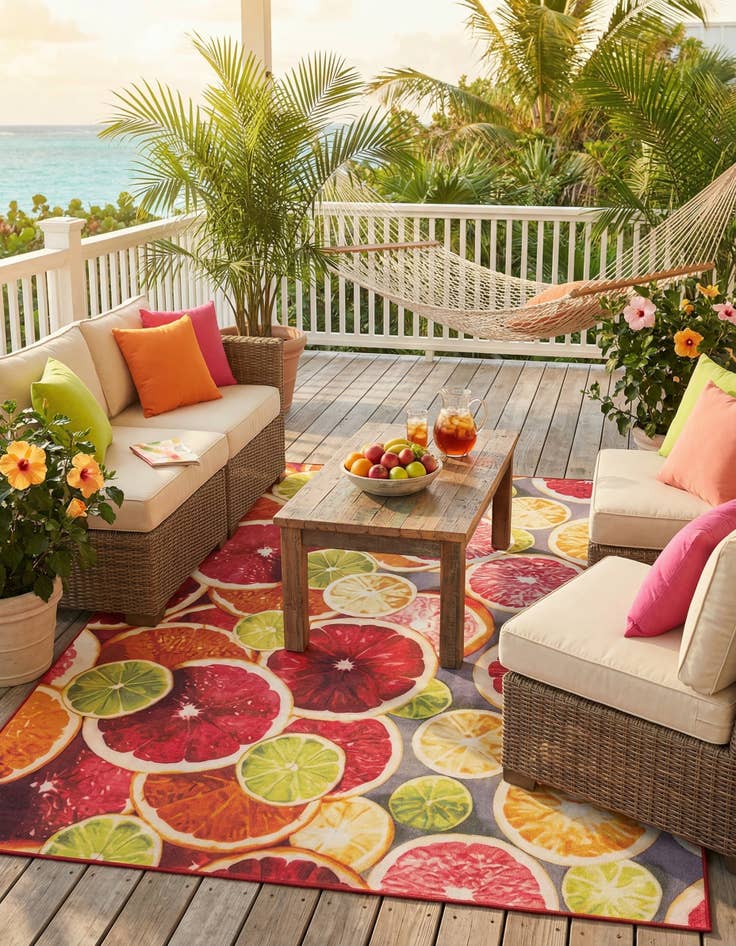 Detail image of 9' x 12' Easy-Clean Jill Zarin Caribbean Indoor / Outdoor Rug