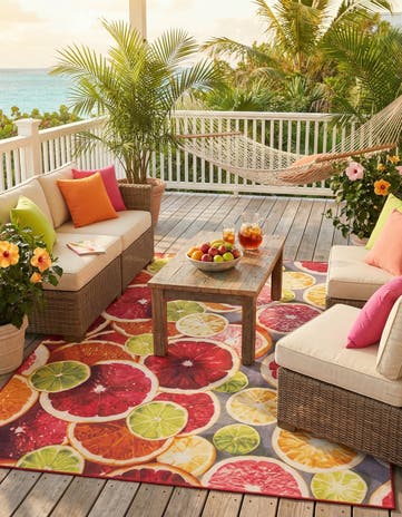 9' x 12' Easy-Clean Jill Zarin Caribbean Indoor / Outdoor Rug