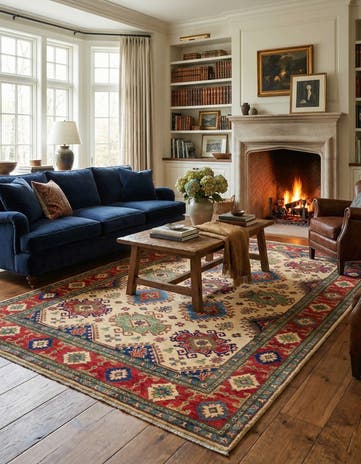 5' 10 x 9' 2 Hand Knotted Kazak Rug