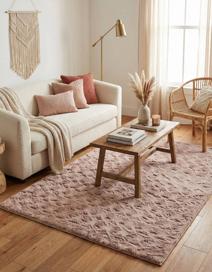 Detail image of  5' 1 x 6' 11 Carved Solid Rabbit Rug