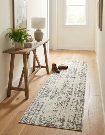Ivory and Gray Lennon Runner Rug