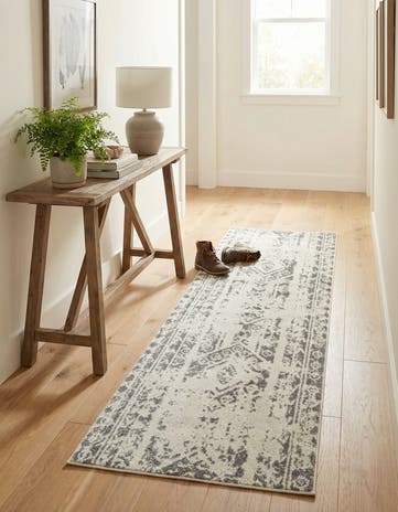 Ivory and Gray Lennon Runner Rug