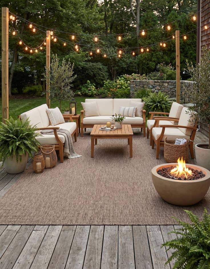 Detail image of 10' x 13' 1  Washable Solid Indoor / Outdoor Rug
