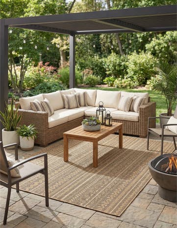 8' x 11' 4 Easy-Clean Modern Indoor / Outdoor Rug